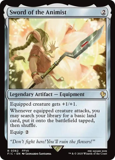 Sword of the Animist (Surge Foil) - Commander: FINAL FANTASY Magic: The Gathering trading card