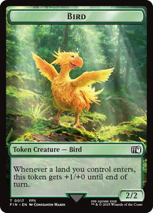 Bird (0017) // Wizard (0015) Double-Sided Token - FINAL FANTASY (FIN) #17 // 15 - Token Magic: The Gathering Trading Card
