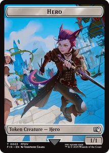 Hero (0003) // Wizard (0014) Double-Sided Token - FINAL FANTASY (FIN) #3 // 14 - Token Magic: The Gathering Trading Card