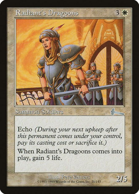 Radiant's Dragoons - Urza's Legacy Magic: The Gathering trading card