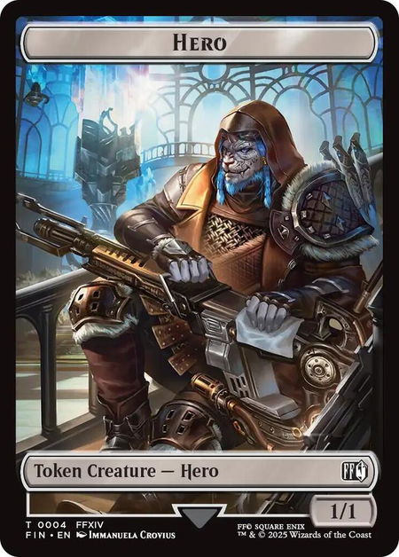 Hero (0004) // Wizard (0015) Double-Sided Token - FINAL FANTASY Magic: The Gathering trading card