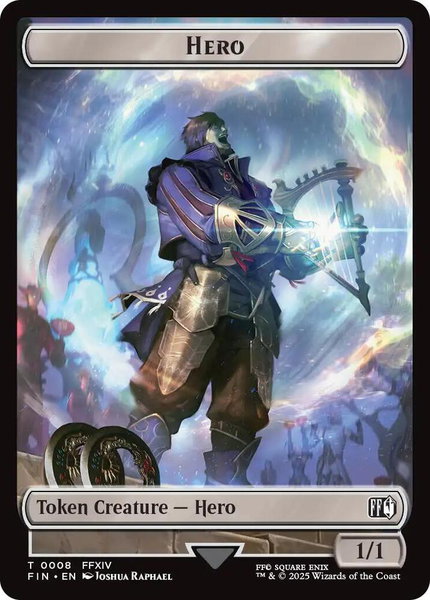Hero (0008) // Treasure (0023) Double-Sided Token trading card from FINAL FANTASY Hero (0008) // Treasure (0023) Double-Sided Token - FINAL FANTASY Magic: The Gathering trading card