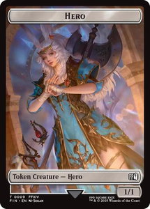 Hero (0009) // Bird (0017) Double-Sided Token - FINAL FANTASY (FIN) #9 // 17 - Token Magic: The Gathering Trading Card