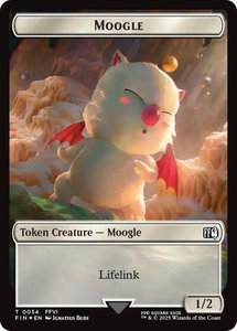 Moogle (0034) // Treasure (0036) Double-Sided Token (Surge Foil) - FINAL FANTASY (FIN) #34 // 36 - Token Magic: The Gathering Trading Card
