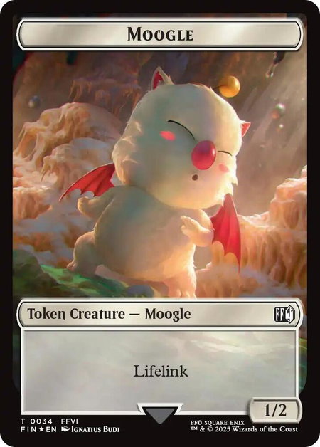 Moogle // Zombie Double-Sided Token (Surge Foil) - Commander: FINAL FANTASY Magic: The Gathering trading card