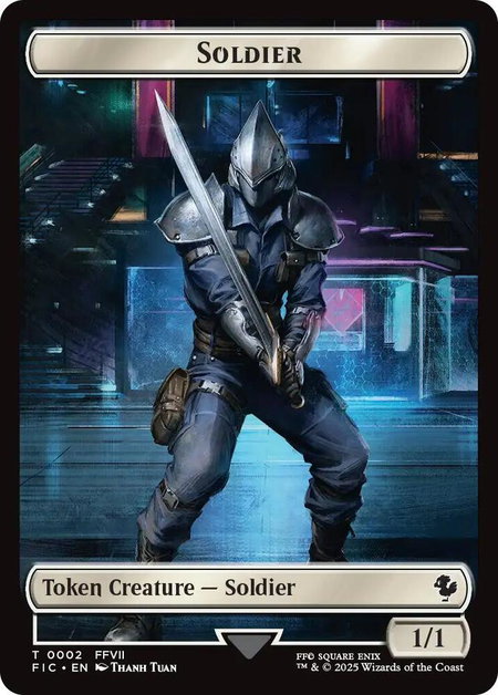 Soldier // Rebel Double-Sided Token - Commander: FINAL FANTASY Magic: The Gathering trading card