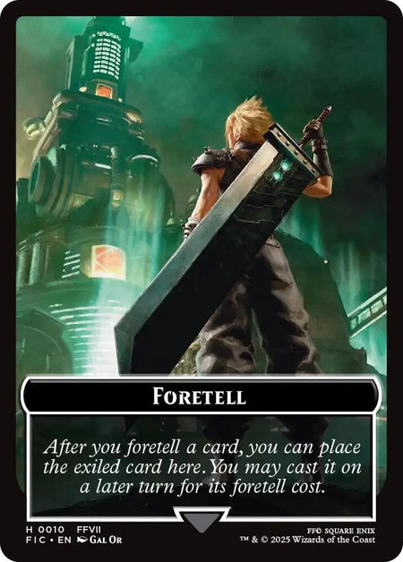 Foretell // Treasure Double-Sided Token (Surge Foil) - Commander: FINAL FANTASY Magic: The Gathering trading card