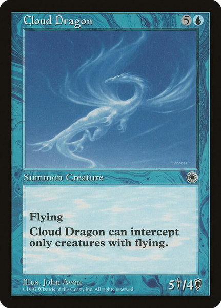 Cloud Dragon trading card from Portal Cloud Dragon - Portal Magic: The Gathering trading card