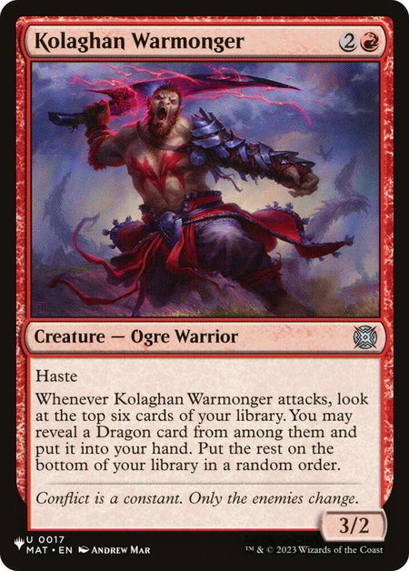 Kolaghan Warmonger - The List Reprints Magic: The Gathering trading card