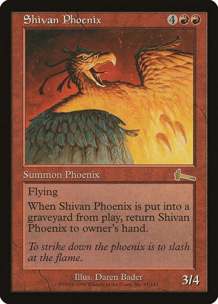 Shivan Phoenix - Urza's Legacy Magic: The Gathering trading card