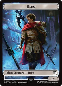 Hero (0007) // Wizard (0015) Double-Sided Token - FINAL FANTASY (FIN) #7 // 15 - Token Magic: The Gathering Trading Card