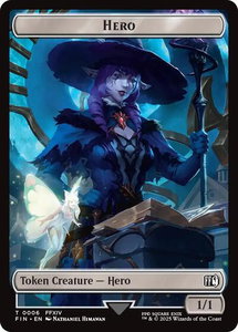 Hero (0006) // Wizard (0015) Double-Sided Token - FINAL FANTASY (FIN) #6 // 15 - Token Magic: The Gathering Trading Card
