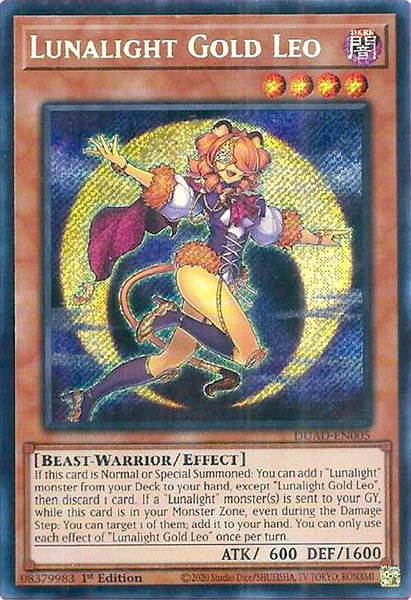 Lunalight Gold Leo trading card from Duelist's Advance Lunalight Gold Leo - Duelist's Advance YuGiOh trading card