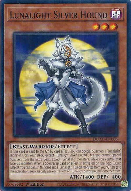Lunalight Silver Hound - Duelist's Advance YuGiOh trading card