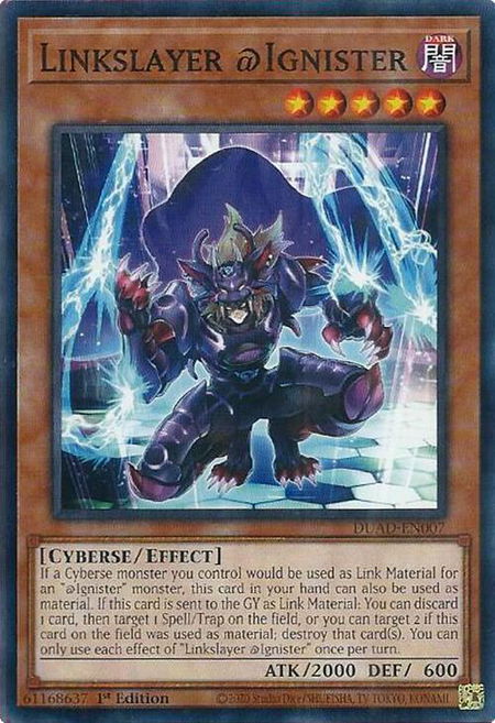 Linkslayer @Ignister - Duelist's Advance YuGiOh trading card