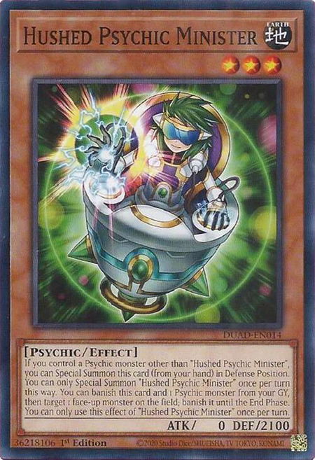 Hushed Psychic Minister - Duelist's Advance YuGiOh trading card