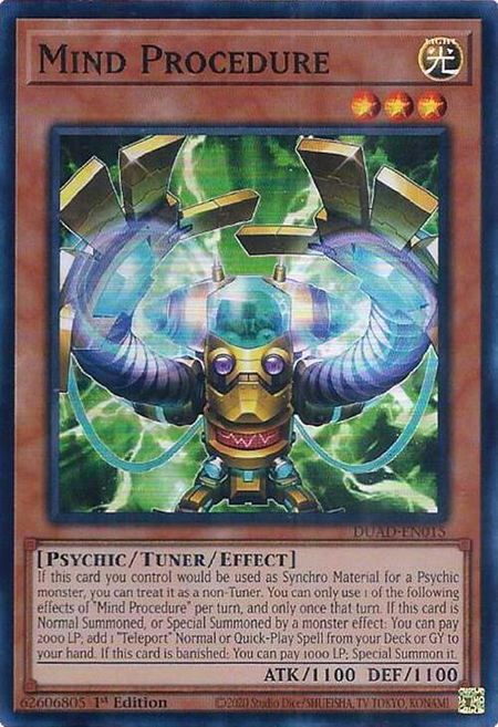 Mind Procedure - Duelist's Advance YuGiOh trading card