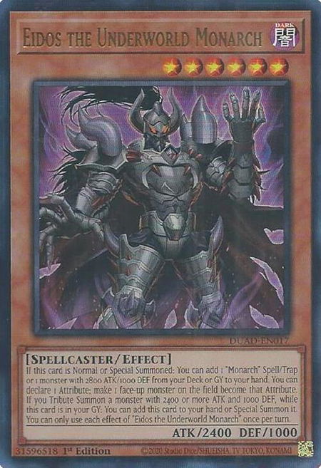Eidos the Underworld Monarch - Duelist's Advance YuGiOh trading card