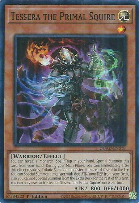 Tessera the Primal Squire - Duelist's Advance YuGiOh trading card