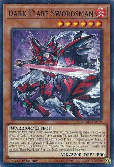 Dark Flare Swordsman - Duelist's Advance YuGiOh trading card