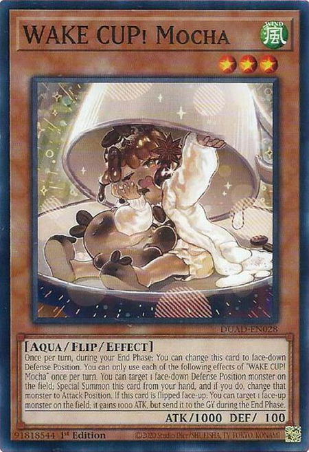 WAKE CUP! Mocha - Duelist's Advance YuGiOh trading card