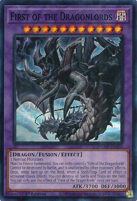 First of the Dragonlords - Duelist's Advance YuGiOh trading card