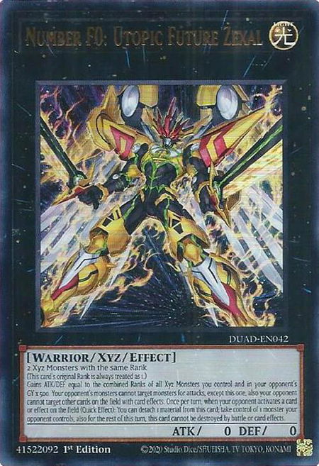 Number F0: Utopic Future Zexal - Duelist's Advance YuGiOh trading card