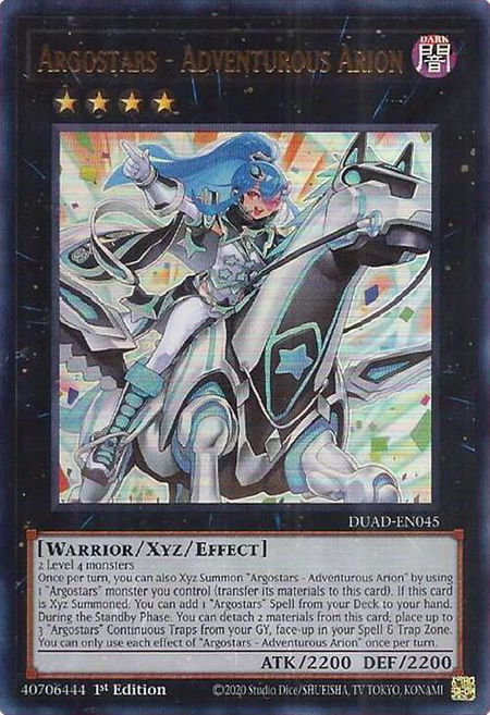 Argostars - Adventurous Arion - Duelist's Advance YuGiOh trading card