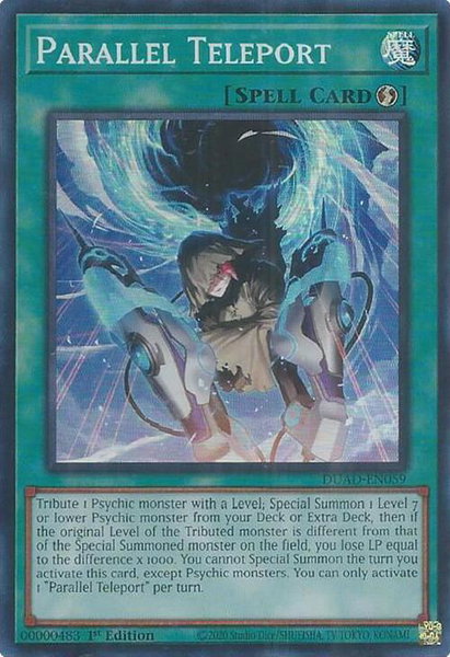 Parallel Teleport trading card from Duelist's Advance Parallel Teleport - Duelist's Advance YuGiOh trading card