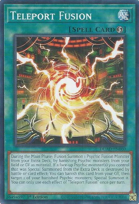 Teleport Fusion - Duelist's Advance YuGiOh trading card