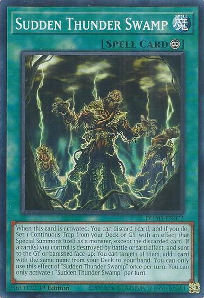 Sudden Thunder Swamp trading card from Duelist's Advance Sudden Thunder Swamp - Duelist's Advance YuGiOh trading card