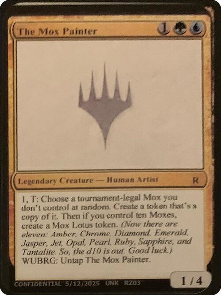 The Mox Painter - Un-Known Event Playtest Cards Magic: The Gathering trading card