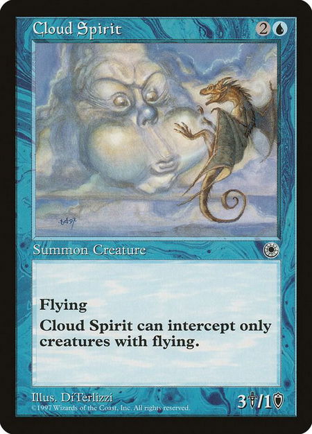 Cloud Spirit trading card from Portal Cloud Spirit - Portal Magic: The Gathering trading card