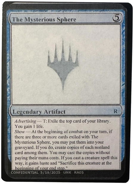 The Mysterious Sphere - Un-Known Event Playtest Cards Magic: The Gathering trading card