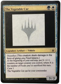 The Vegetable Car - Un-Known Event Playtest Cards  #null - Rare Magic: The Gathering Trading Card