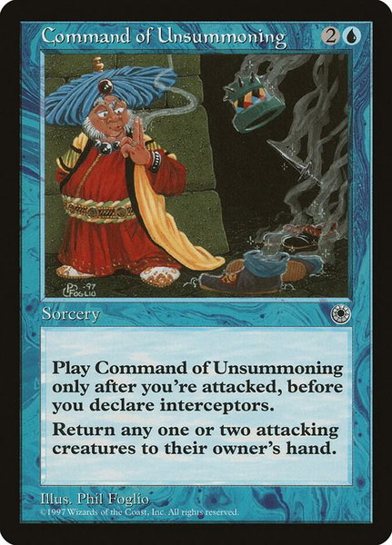 Command of Unsummoning trading card from Portal Command of Unsummoning - Portal Magic: The Gathering trading card