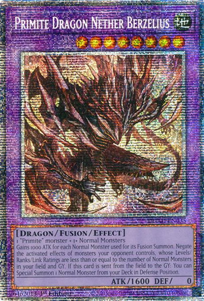 Primite Dragon Nether Berzelius (Starlight Rare) trading card from Duelist's Advance Primite Dragon Nether Berzelius (Starlight Rare) - Duelist's Advance YuGiOh trading card