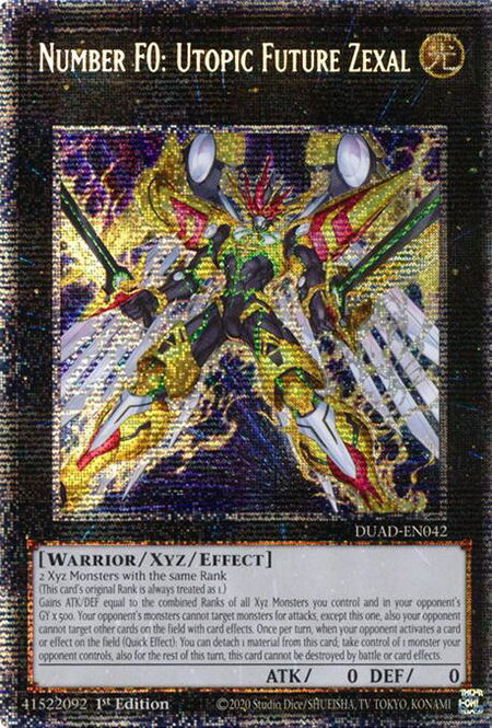 Number F0: Utopic Future Zexal (Starlight Rare) - Duelist's Advance YuGiOh trading card
