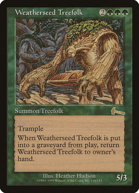 Weatherseed Treefolk trading card from Urza's Legacy Weatherseed Treefolk - Urza's Legacy Magic: The Gathering trading card