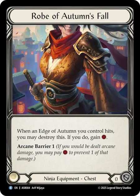 Robe of Autumn's Fall trading card from Armory Deck: Ira Robe of Autumn's Fall - Armory Deck: Ira Flesh and Blood trading card