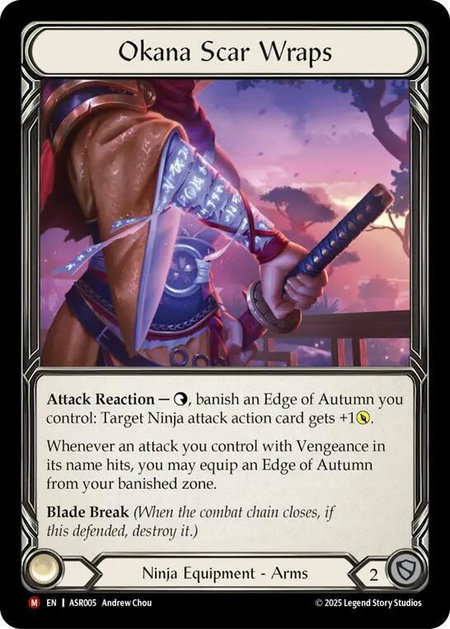 Okana Scar Wraps trading card from Armory Deck: Ira Okana Scar Wraps - Armory Deck: Ira Flesh and Blood trading card