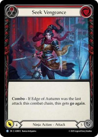 Seek Vengeance (Red) - Armory Deck: Ira #ASR012 - Rare Flesh and Blood Trading Card