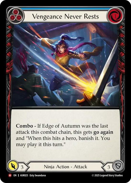 Vengeance Never Rests trading card from Armory Deck: Ira Vengeance Never Rests - Armory Deck: Ira Flesh and Blood trading card