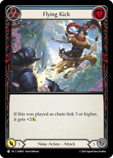 Flying Kick (Blue) trading card from Armory Deck: Ira Flying Kick (Blue) - Armory Deck: Ira Flesh and Blood trading card