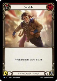 Snatch (Red) - Armory Deck: Ira #ASR013 - Rare Flesh and Blood Trading Card