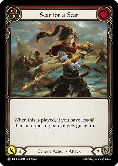 Scar for a Scar (Red) trading card from Armory Deck: Ira Scar for a Scar (Red) - Armory Deck: Ira Flesh and Blood trading card