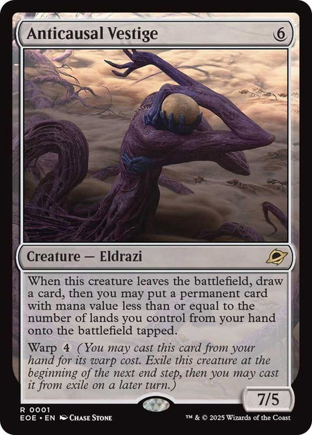 Anticausal Vestige trading card from Edge of Eternities Anticausal Vestige - Edge of Eternities Magic: The Gathering trading card