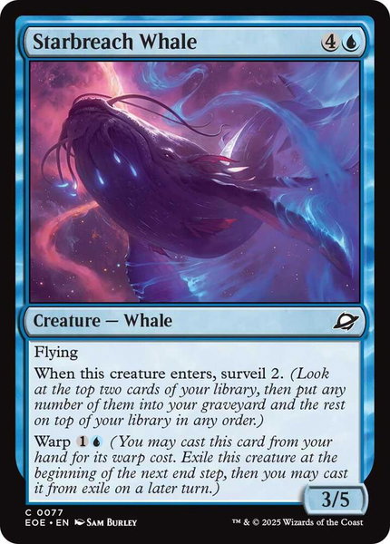 Starbreach Whale trading card from Edge of Eternities Starbreach Whale - Edge of Eternities Magic: The Gathering trading card