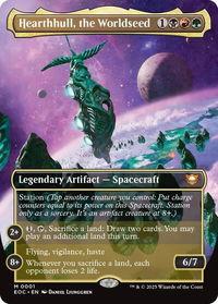 Hearthhull, the Worldseed (Borderless) - Commander: Edge of Eternities (EOC) #1 - Mythic Magic: The Gathering Trading Card