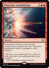 Planetary Annihilation - Commander: Edge of Eternities (EOC) #12 - Rare Magic: The Gathering Trading Card
